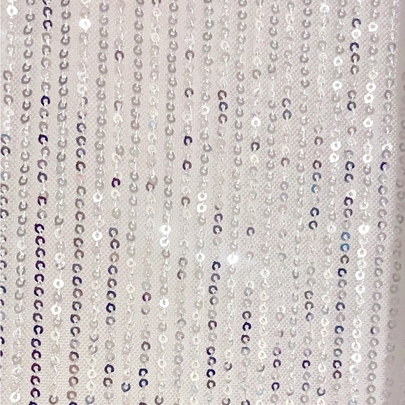 NWT Anna-Kaci White with Silver Sequins Long Sleeve Dress - Picture 7 of 9